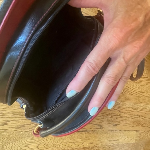 Vintage RED & Green Two Tone Purse - Vintage Crossbody Bag - Picture 4 of 4